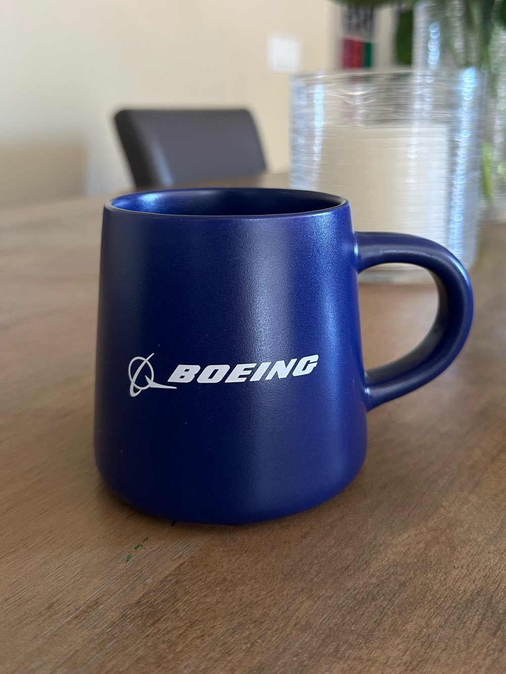 Boeing Store BOEING HERITAGE 400Ml 13.5 Fl/Oz Navy Blue Logo Ceramic Mug